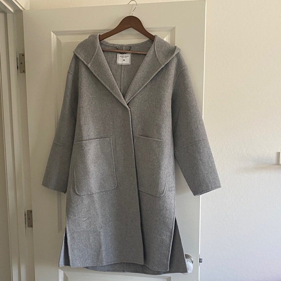 Belle & Bloom Jackets & Blazers - Harlan+Holden Gray Hooded Wool-Blend Trench Coat